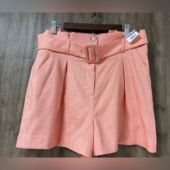NEW Veronica Beard Ashland Linen Blend Belted Shorts - Picture 2 of 10